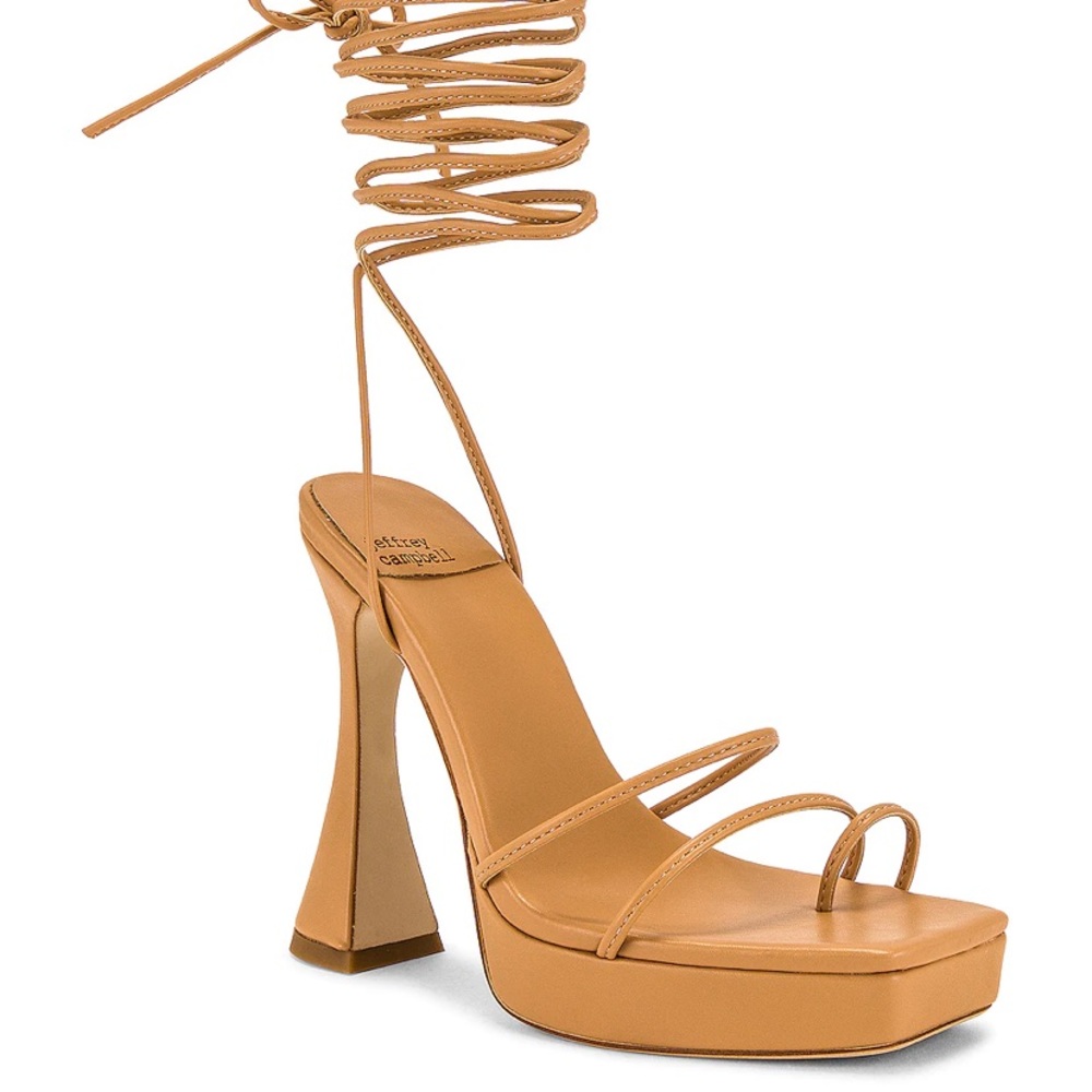 Jeffrey Campbell Tan Strappy Heels